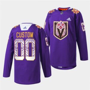 6861739344c0d_1 Men's Vegas Golden Knights Custom Purple Hispanic Heritage Warmup Stitched Jersey