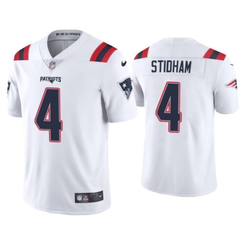686173fe13b4c_1 Youth New England Patriots #4 Jarrett Stidham White Vapor Untouchable Stitched Jersey