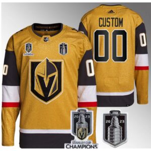 68617423345d9_1 Men's Vegas Golden Knights Active Player Custom Gold 2023 Stanley Cup Final And Champions Patch Stitched Jersey