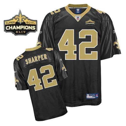 6861742cbdc32_1 Saints #42 Darren Sharper Black Super Bowl XLIV 44 Champions Stitched Youth NFL Jersey