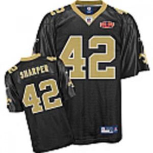 6861742f57021_1 Saints #42 Darren Sharper Black With Super Bowl Patch Stitched Youth NFL Jersey