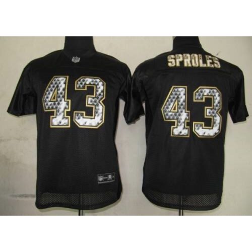 68617436ba633_1 Sideline Black United Saints #43 Darren Sproles Black Stitched Youth NFL Jersey