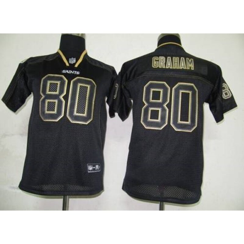 6861743bc9c69_1 Saints #80 Jimmy Graham Lights Out Black Stitched Youth NFL Jersey