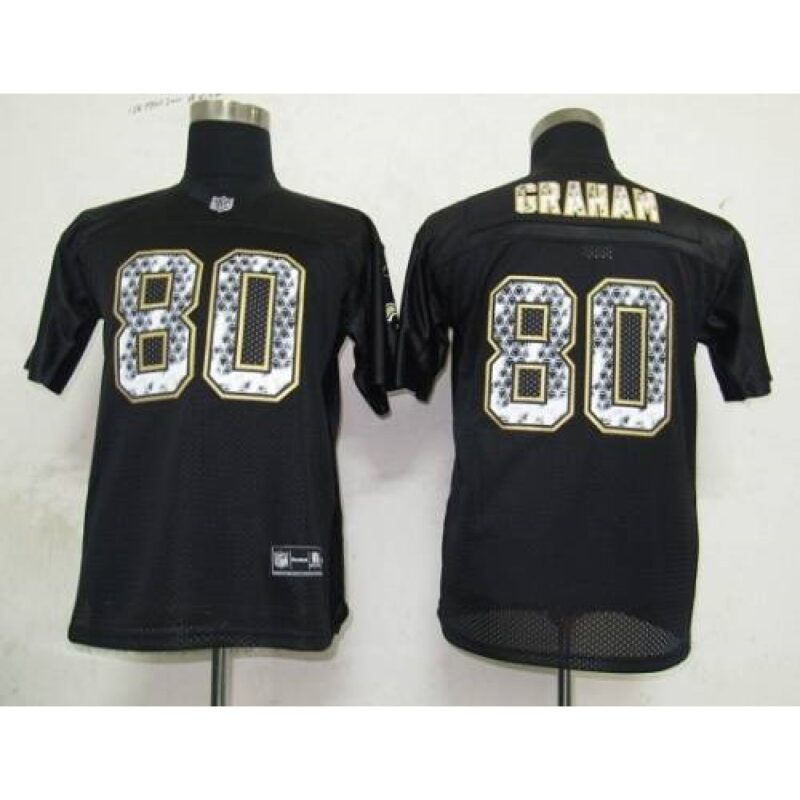 6861743e76816_1 Sideline Black United Saints #80 Jimmy Graham Black Stitched Youth NFL Jersey
