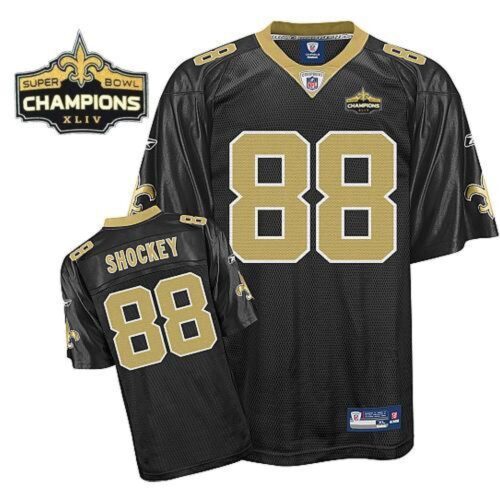 68617443b5d2f_1 Saints #88 Jeremy Shockey Black Super Bowl XLIV 44 Champions Stitched Youth NFL Jersey