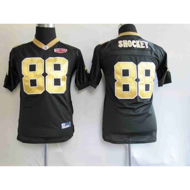 686174466d6fe_1 Saints #88 Jeremy Shockey Black With Super Bowl Patch Stitched Youth NFL Jersey