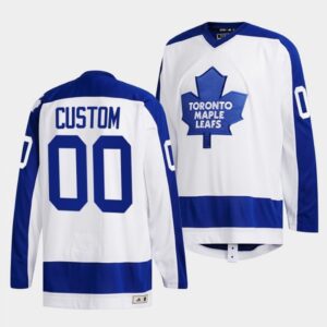 6861744670830_1 Men's Toronto Maple Leafs Custom White Classics Primary Logo Stitched Jersey