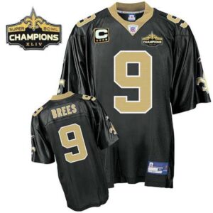 6861744be7aec_1 Saints #9 Drew Brees Black Super Bowl XLIV 44 Champions Stitched Youth NFL Jersey