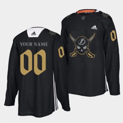 6861745362efc_1 Men's Tampa Bay Lightning Customized Black Gasparilla inspired Pirate-themed Warmup Stitched Jersey