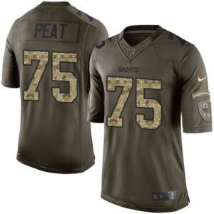 686174bdd6707_1 Saints #75 Andrus Peat Green Youth Stitched NFL Limited Salute to Service Jersey