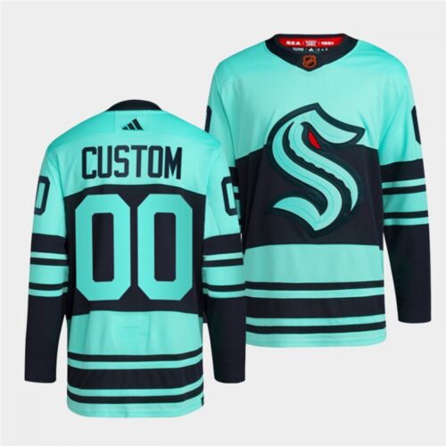 686174c67fdaf_1 Men's Seattle Kraken Custom Ice Blue 2022-23 Reverse Retro Stitched Jersey