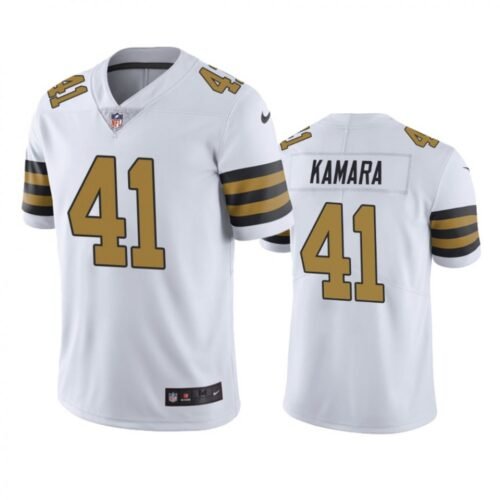Youth New Orleans Saints #41 Alvin Kamara White Limited Rush Stitched NFL Jersey