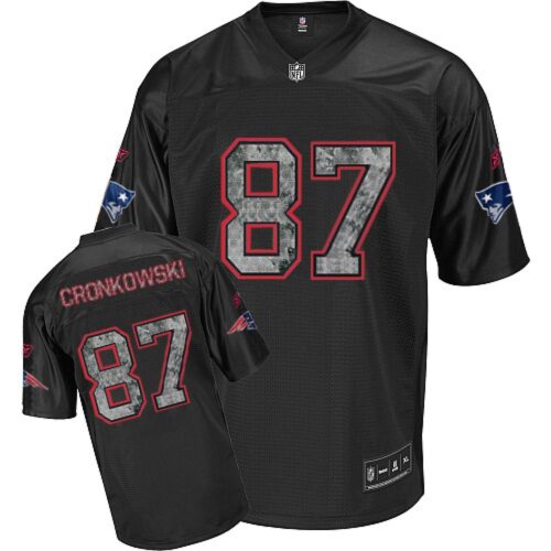 68617525b6f2e_1 Sideline Black United Patriots #87 Rob Gronkowski Black Stitched Youth NFL Jersey