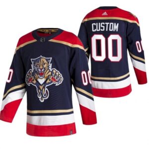 68617561b1fe3_1 Men's Florida Panthers Black Custom Name Number Size 2020-21 Reverse Retro Stitched Jersey
