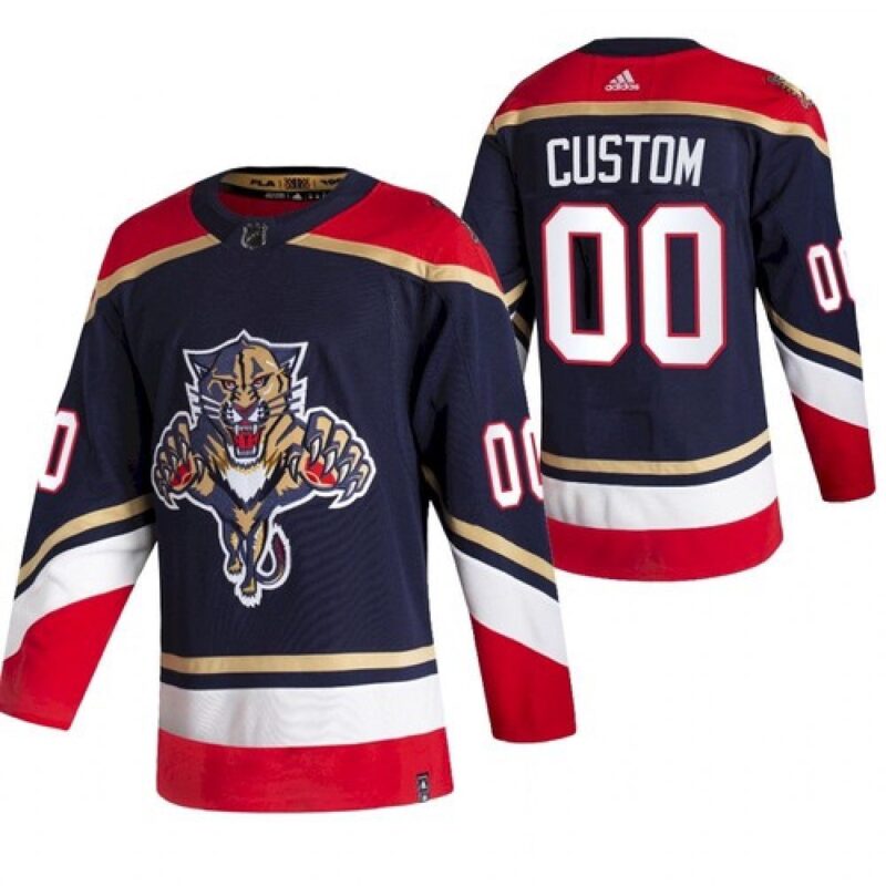 68617561b1fe3_1 Men's Florida Panthers Black Custom Name Number Size 2020-21 Reverse Retro Stitched Jersey