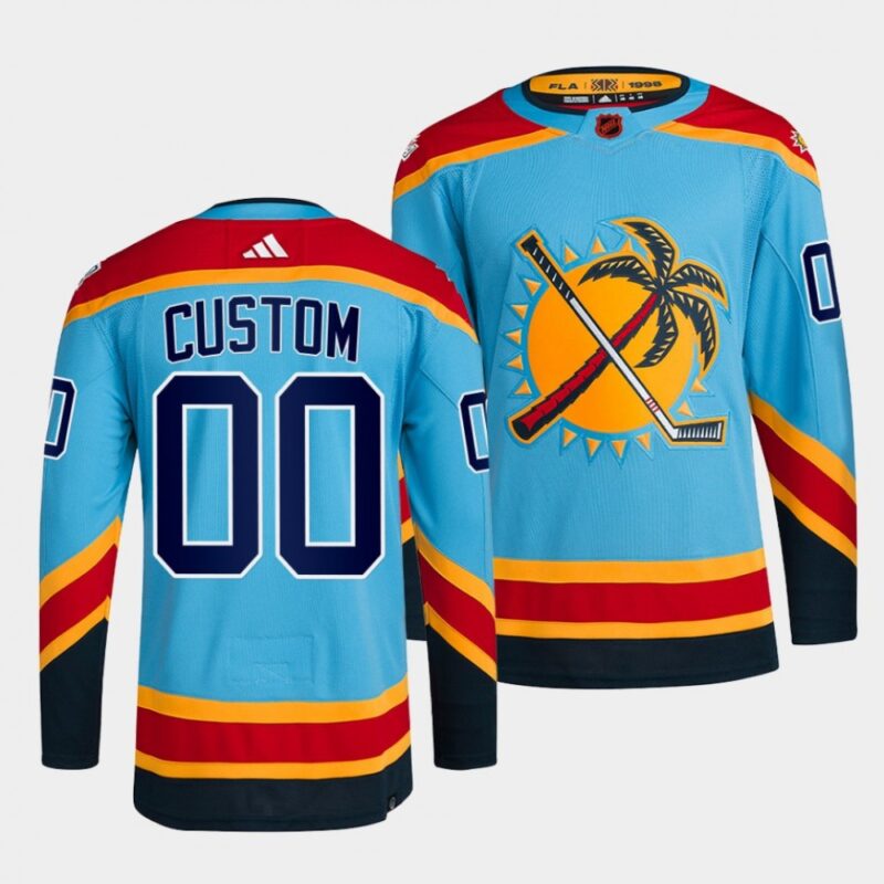 6861756702198_1 Men's Florida Panthers Custom Blue 2022-23 Reverse Retro Stitched Jersey