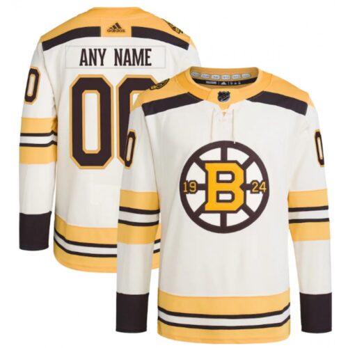 686175e1418f2_1 Men's Boston Bruins Custom Cream 100th Anniversary Stitched Jersey