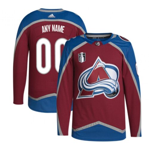 68617628c1a9c_1 Men's Colorado Avalanche Custom 2022 Burgundy Stanley Cup Final Patch Stitched Jersey