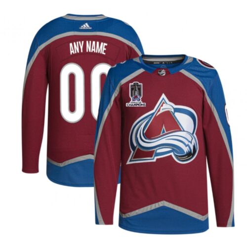 6861762b54fd7_1 Men's Colorado Avalanche Avtive Player Custom 2022 Burgundy Stanley Cup Champions Patch Stitched Jersey