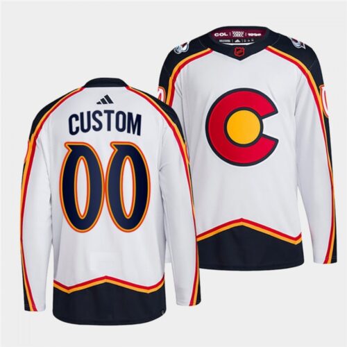 6861764373072_1 Men's Colorado Avalanche Custom White 2022-23 Reverse Retro Stitched Jersey