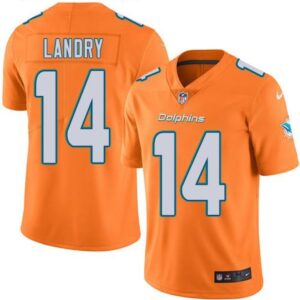 68617651b441d_1 Dolphins #14 Jarvis Landry Orange Youth Stitched NFL Limited Rush Jersey