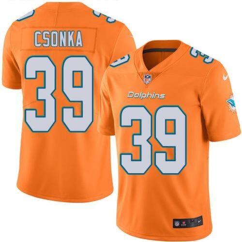 6861765a732a4_1 Dolphins #39 Larry Csonka Orange Youth Stitched NFL Limited Rush Jersey