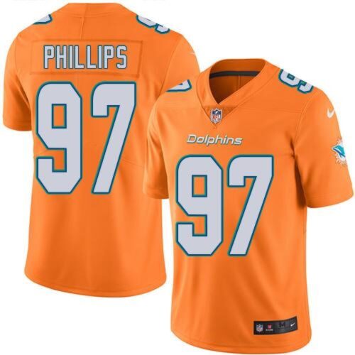 6861766cdd776_1 Dolphins #97 Jordan Phillips Orange Youth Stitched NFL Limited Rush Jersey