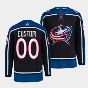 68617687262d0_1 Men's Columbus Blue Jackets Custom Black 2022-23 Reverse Retro Stitched Jersey