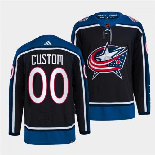 68617687262d0_1 Men's Columbus Blue Jackets Custom Black 2022-23 Reverse Retro Stitched Jersey