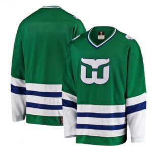 686176bd38be2_1 Youth Carolina Hurricanes Custom Green Hartford Whalers Stitched Jersey