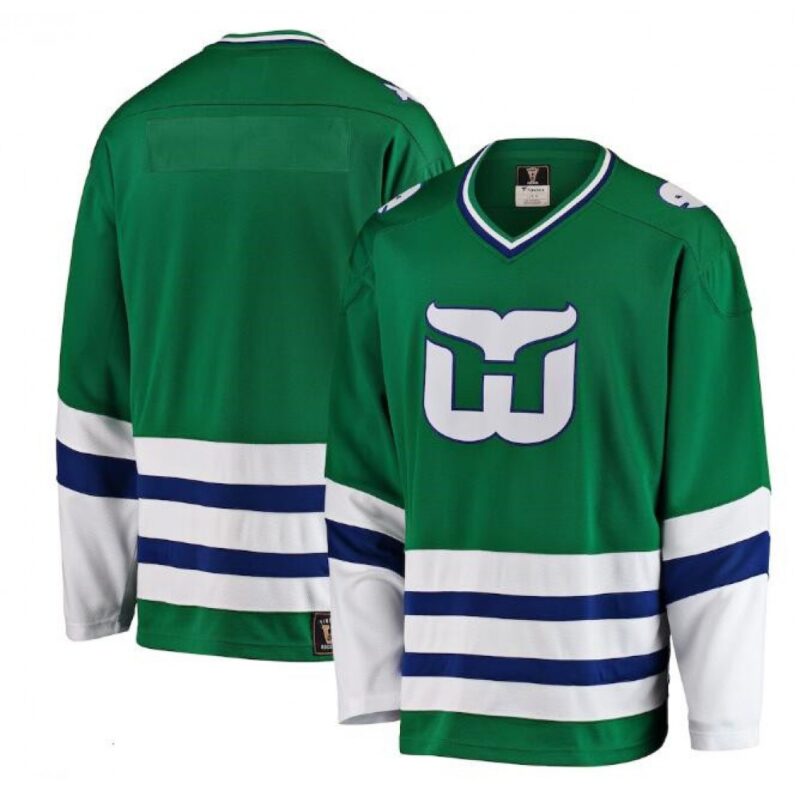 686176bd38be2_1 Youth Carolina Hurricanes Custom Green Hartford Whalers Stitched Jersey