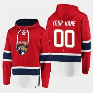 686176c49486d_1 Men's Florida Panthers Active Player Custom Red Ageless Must-Have Lace-Up Pullover Hoodie