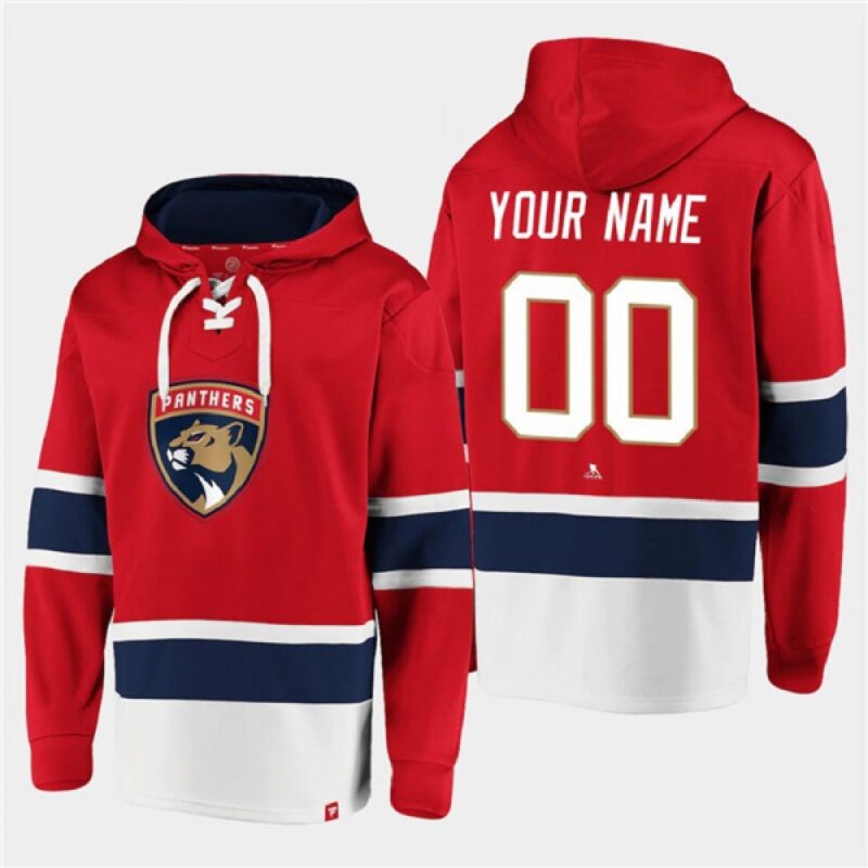 686176c49486d_1 Men's Florida Panthers Active Player Custom Red Ageless Must-Have Lace-Up Pullover Hoodie