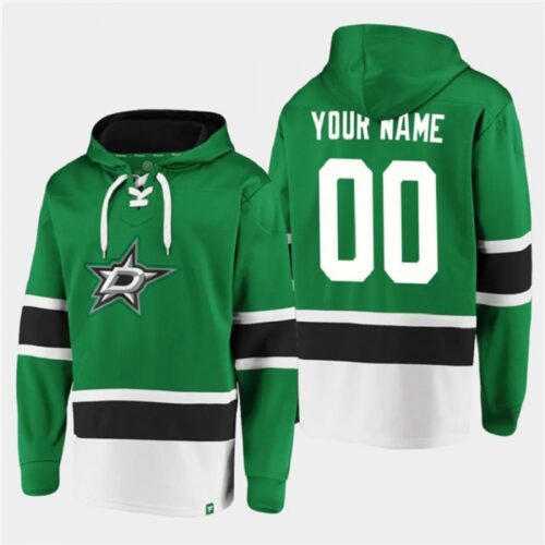 686176dadb92f_1 Men's Dallas Stars Active Player Custom Green Ageless Must-Have Lace-Up Pullover Hoodie