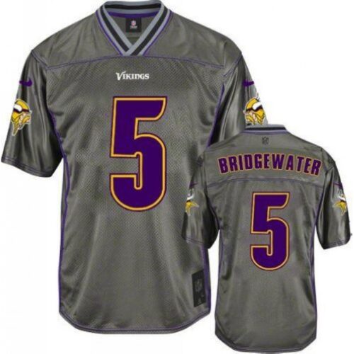 686176e3e0327_1 Vikings #5 Teddy Bridgewater Grey Youth Stitched NFL Elite Vapor Jersey