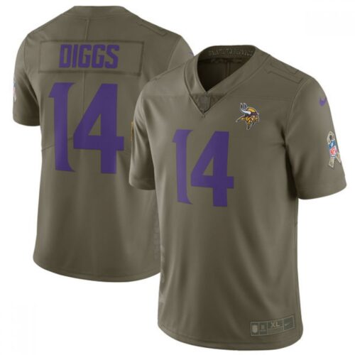 686176ea024f8_1 Youth Minnesota Vikings #14 Stefon Diggs Olive Salute To Service Limited Stitched NFL Jersey