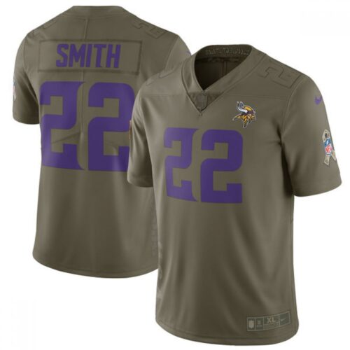 686176ecb75be_1 Youth Minnesota Vikings #22 Harrison Smith Olive Salute To Service Limited Stitched NFL Jersey