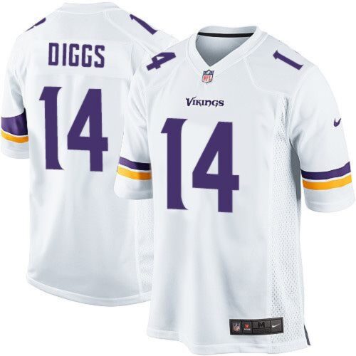 6861776003814_1 Vikings #14 Stefon Diggs White Youth Stitched NFL Elite Jersey