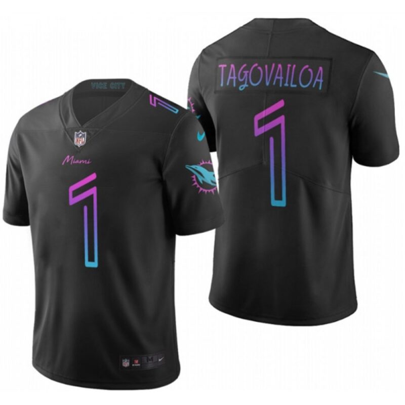 68617786ae9e2_1 Youth Miami Dolphins #1 Tua Tagovailoa Black Limited Stitched Jersey