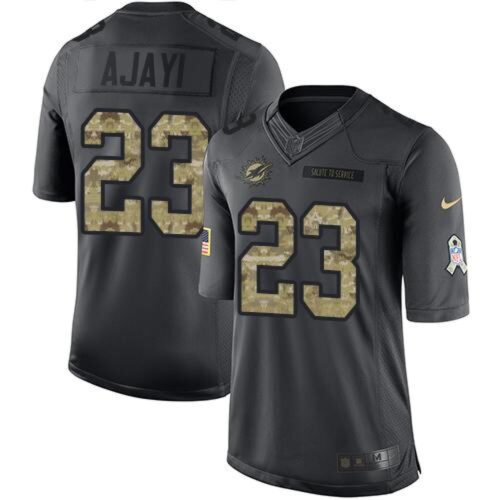 686177947baef_1 Dolphins #23 Jay Ajayi Black Youth Stitched NFL Limited 2016 Salute to Service Jersey