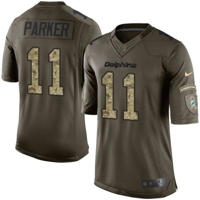 686177b4965d3_1 Dolphins #11 DeVante Parker Green Youth Stitched NFL Limited Salute to Service Jersey