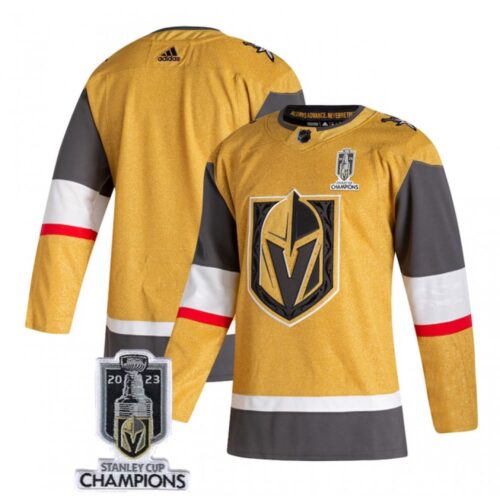 686177b662a33_1 Men's Vegas Golden Knights Blank Gold 2023 Stanley Cup Champions Stitched Jersey