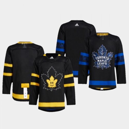 686177e1b93fa_1 Men's Toronto Maple Leafs Black Blank Alternate Premier Breakaway Reversible Stitched Jersey