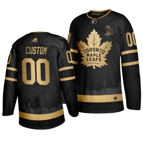 686177e9d4111_1 Men's Toronto Maple Leafs Personalized Black Golden Stitched NHL Jersey