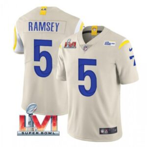 686177edb2a8f_1 Youth Los Angeles Rams #5 Jalen Ramsey Bone 2022 Super Bowl LVI Vapor Untouchable Limited Stitched Jersey