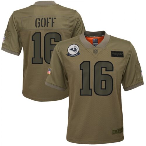 686177f5c0a6e_1 Youth Los Angeles Rams #16 Jared Goff 2019 Camo Salute To Service Stitched NFL Jersey