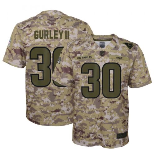 686177fdd8e8f_1 Youth Los Angeles Rams #30 Todd Gurley 2018 Camo Salute to Service Limited Stitched NFL Jersey