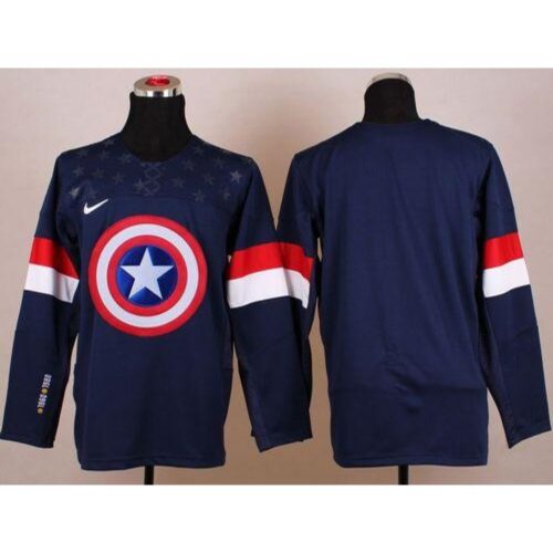 6861781d27315_1 Olympic Team USA Blank Navy Blue Captain America Fashion Stitched NHL Jersey