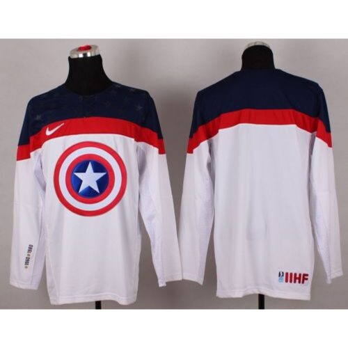 68617822b481c_1 Olympic Team USA Blank White Captain America Fashion Stitched NHL Jersey