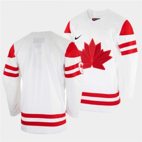 6861785382559_1 Men's Canada Hockey Blank 2022 Beijing Winter Olympic White Stitched Jersey